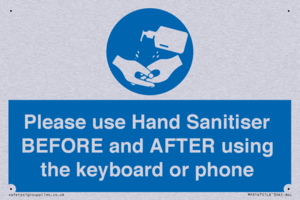 Please use Hand Sanitiser BEFORE and AFTER using the keyboard or phone